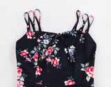 KYLETHOMASW  -  New Vintage Elegant Floral Party Cami A-Line Dress 50s 60s Women Summer Fashion Spaghetti Strap Shirred Back Retro Dresses