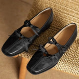KYLETHOMASW  -  Mary Jane New Women Shoes Ballet Bow Square Toe Mid Heels Nude Shoes Fashion Casual Elegant Shallow Pumps