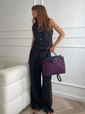 KYLETHOMASW  -  New Womem Linen Cotton Chic Vest Pants Suit Two-Piece Set Office Ladies Summer Korean Fashion 2 Piece Sets Womens Casual Outfits