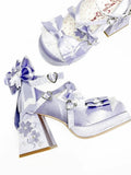KYLETHOMASW  -  Original Lo Shoes Spring and Autumn New Fashion Round Toe Bow Sweet Cute Japanese Style Thick Sole High Heel Women's Pumps