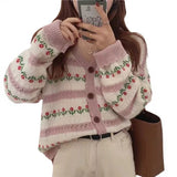 KYLETHOMASW  -  Autumn and Winter Loose Lazy Wind Knitted Cardigan Jacket New Versatile Retro Thin Sweater Women