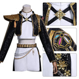 KYLETHOMASW  -  Black Golden Rumi Zoey Mira Cosplay , Costume Wig Girls Suit Child Halloween Party Role Playing Outfit
