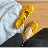 KYLETHOMASW  -  Fashion Split toe Faux suede Patchwork Women Tabi Ballet Flats Spring Autumn Mary Janes Walking Loafers Casual Girls Dance Shoes