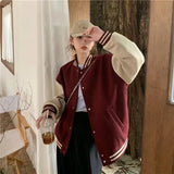 KYLETHOMASW  -  Streetwear Y2K Baseball Jackets Women Oversized Patchwork Bomber Coat Bf Harajuku Preppy Korean Casual All Match Outerwear