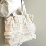 KYLETHOMASW  -  Patchwork Lace Flower Print Handbags Women Sweet Y2k Aesthetic Fairy Shoulder Bags New Fashion Trendy Casual Simple Underarm Bag
