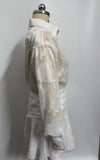 KYLETHOMASW  -  Korean Style Women Beautiful Jacquard Puff Sleeve Ruffle Shirt V-neck Vestido Slim All Match Party Dress Summer New
