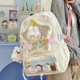 KYLETHOMASW  -  High Capacity School Backpack for Elementary Girls Cute Japanese Ins Style Double Shoulder Bag Breathable Nylon Urban Minimalist