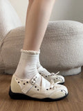 KYLETHOMASW  -  Mary Jane Ballet Flat Shoes Women's Thick Heel Internal Heightening Summer Fashionable All-Match Buckle Strap Match Skirts