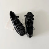 KYLETHOMASW  -  square head bow shallow mouth ballet shoes women's one-pedal flat Mary Jane single shoes