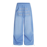 KYLETHOMASW  -  American Retro Loose Wide Leg Sweatpants Women Spring Autumn Letter Print Design Sense Floor-Length Pants Trendy Casual Pants