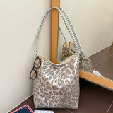 KYLETHOMASW  -  Leopard Tote Bag Twist Shoulder Strap Bags High Capaci Bolsa Commuter Bolsos mujer Advanced Sense Bolsas Daily Sac Femme