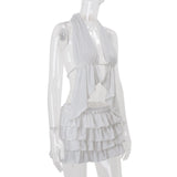 KYLETHOMASW  -  Summer Women's New Fashion Spice Girls Sexy Halter Neck Cardigan Top Cake Skirt Set