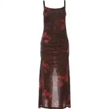 KYLETHOMASW  -  Women's Sleeveless Floral Print Maxi Dress Slim Fit Spaghetti Strap Bodycon Long Dress for Party Evening