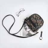 KYLETHOMASW  -  Shoulder Handbag Literary Saddle Bag Retro Flower Cotton Linen Canvas Tote Female Small Crossbody Bags
