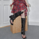 KYLETHOMASW  -  Retro Women Gladiator Boots Open Toe Chunky Heel Summer Boots Fashion Runway Knight  Sexy Sandals