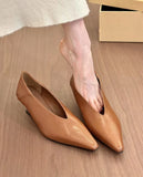 KYLETHOMASW  -  French-style Wedge Pointedtoe Low-cut Women's Shoes New Elegant and Simple Commuter Small Leather Shoes Evening Grandma Shoes