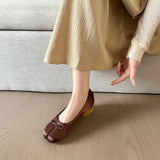 KYLETHOMASW  -  Women's Ballet Shoes Satin Folded Toe Mid Heel Retro Style Breathable Lightweight Comfortable All Season Wear