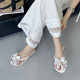 KYLETHOMASW  -  Pink Fashion Flower Ladies Flats Slippers New Summer Beach Round Toe Female Flip flops Women Flats Slippers Slides Sandals Shoes