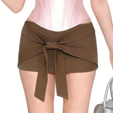 KYLETHOMASW  -  Bow Skirt Summer New Belt Solid Color Skirt