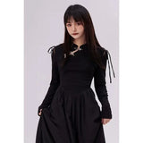 Kylethomasw Black Gothic Women Dress Elegant Vintage Y2K Long Sleeve Casual Party Bottoming Chic New Korean Fashion Harajuku Lady Midi Dress