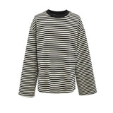 KYLETHOMASW  -  European and American style round neck long sleeve striped T-shirt top 2025 early autumn new fashion all-match bottoming shirt