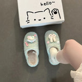 KYLETHOMASW  -  Women's Winter Fuzzy House Slippers Cute Cartoon 3D Decor Cotton Shoes Warm Plush Home Indoor Cozy Non‑Slip Ladies Slides Shoes