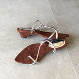 KYLETHOMASW  -  Fashion Pointed Toe Women Wedges Slippers Female Shallow Footwear Ladies Low Heel Slippers Shoes Flip flops Slides Sandals