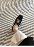 KYLETHOMASW  -  Ballet Shallow Flat Shoes Soft Commuting Casual Shoes 2025 Spring and Autumn Retro Cross-laced Flat Mary Jane Shoes