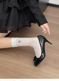 KYLETHOMASW  -  Designer Spring Thin High Heel Women Mary Jane Shoes Butterfly-knot Slip On Shoes Ladies Elegant Stripper Party Dress Pumps