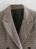 KYLETHOMASW  -  England Double Breasted Casual Blazer Mujer Women Blazers Ins Fashion Blogger Retro Plaid Blazer WomenAnd Jackets