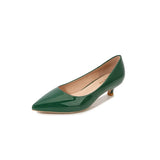 KYLETHOMASW  -  elegant ladies patent leather shoes pointed toe candy color low heel pumps women shallow mouth single leather pumps big size 43