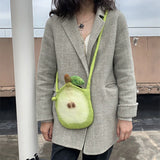 KYLETHOMASW  -  Cute Pear Shape Wool Felt Crossbody Bag Handmade Felt Fruit Mini Shoulder Purse Women Girls Small Phone Coin Messenger Bag