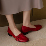 KYLETHOMASW  -  Square Toe Loafers Shoes Woman Soft Leather Retro Sandals Shallow Summer Trend Soft Sole Shoes Comfort Zapatillas De Mujer