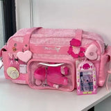 KYLETHOMASW  -  Transparent Casual Ita Bags Leopard Patchwork Harajuku Underarm Bag Women Y2k Aesthetic Fashion Ins Shoulder Handbags Streetwear