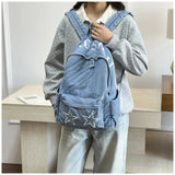 KYLETHOMASW  -  New Star School Bag for Female Japanese Denim Women Backpack High School Teenagers Student Casual Large Capacity Back Pack