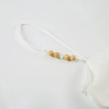 KYLETHOMASW  -  summer niche spicy girl pleated low neck bead camisole tank top, tight fitting elastic inner layer, solid color short top