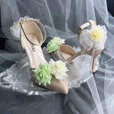 KYLETHOMASW  -  bridal wedding heels High heels shoes elegant champagne Lolita cosplay y2k accessories Wedding shoes 2000s designerdress heel