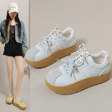 KYLETHOMASW  -  Spring Summer Women's Retro German Trainer Thick Sole White Sneakers Lightweight Non‑Slip Fashion All‑Match Casual Shoes
