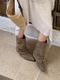 KYLETHOMASW  -  High-end Versatile Retro Chunky Heel Pointed Boots New Slim-enhancing Short Shaft Boots