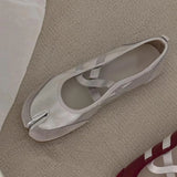 KYLETHOMASW  -  Split-Toe Casual Ballet Flats Shoes Women Pu Leather Cross Band Mary Janes Shoes Spring Autumn Streetwear Elegant Loafers New