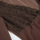 KYLETHOMASW  -  Retro V-neck lace border cardigan hot and spicy light cooked style thin cut see through long sleeved sunscreen jacket