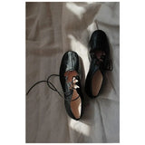 KYLETHOMASW  -  Ballet Shallow Flat Shoes Soft Commuting Casual Shoes 2025 Spring and Autumn Retro Cross-laced Flat Mary Jane Shoes