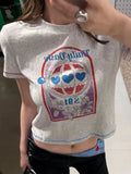 KYLETHOMASW  -  Summer Letter Printing Y2k Aesthetic T-shirt Streetwear Vintage Slim Fit Casual Tshirts Women Grunge Harajuku Cropped Tees