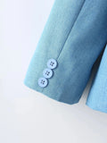 Kylethomasw  Spring Fashion Denim Blazer For Women Solid Long Sleeves Pockets Lapel Single Button Jacket Female Loose Causal Coat