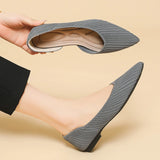 KYLETHOMASW  -  New Women D'orsay Flats Shoes Stretch Soft Ballerinas Loafers Femmes Pointed Toe Slip On Moccasines Fly Weaving Princess Ballets
