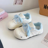 KYLETHOMASW  -  Women Cute Bunny Embroidery Sneakers Lace‑up Round Toe PerforatedDesign Soft Sole Lightweight Casual Daily Walking Comfort Shoes