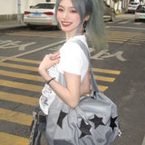 KIylethomasw Star Grey Casual Crossbody Bags Women Hot Girls Nylon Sport Chic Y2k Messenger Bag Ladies Retro Harajuku Handbag Ladies