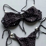 KYLETHOMASW  -  Sexy Women Swimsuit Swimwear Female Bikini Set Beads Biquini Bathing Suit "Push Up Bikinis Dot Swimming Suit Beachwear"