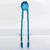 KYLETHOMASW  -  Anime LOL Jinx Cosplay Wig Long Braided Blue Wig with Blue Braid Heat Resistant Synthetic Hair Wigs