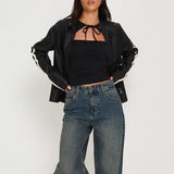 KYLETHOMASW  -  New Street Fashion Cropped Top Women's Solid Color Hollow Strap T-Shirt Cross-Border E-commerce Women's Clothing Wish